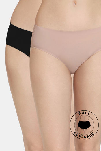 Buy Zivame Low Rise Full Coverage No Visible Panty Line Hipster (Pack of 2) - Assorted